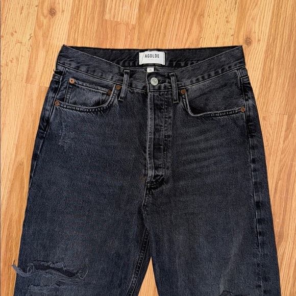 Agolde 90’s Jean Distressed Black Size 26 - Picture 3 of 8